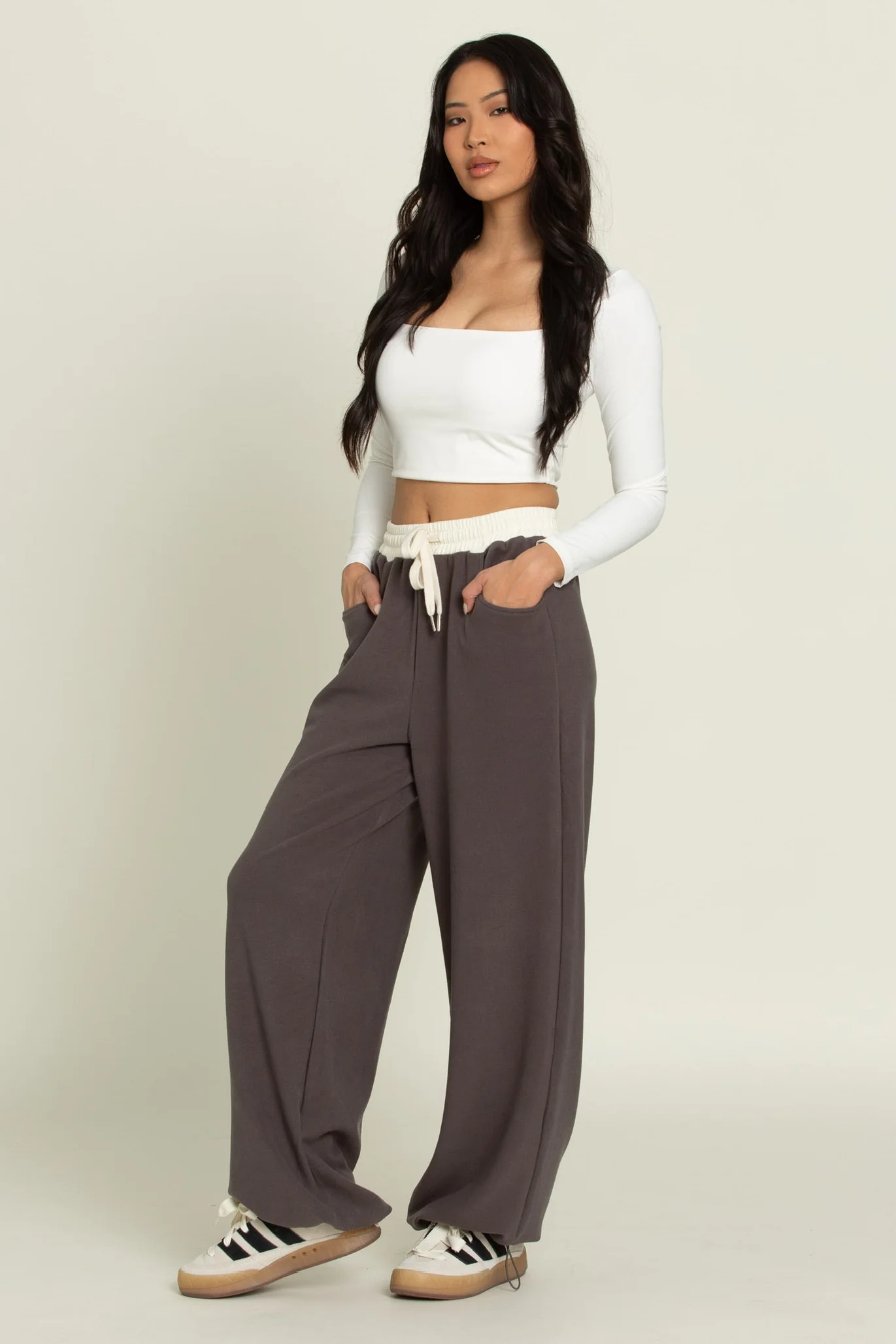 Charcoal Wide Leg Pants - Image 4