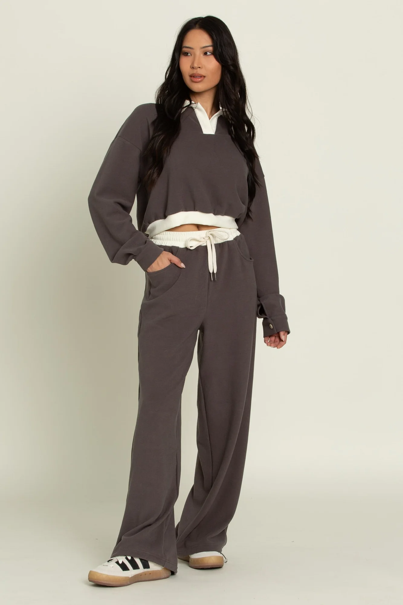 Charcoal Wide Leg Pants - Image 5