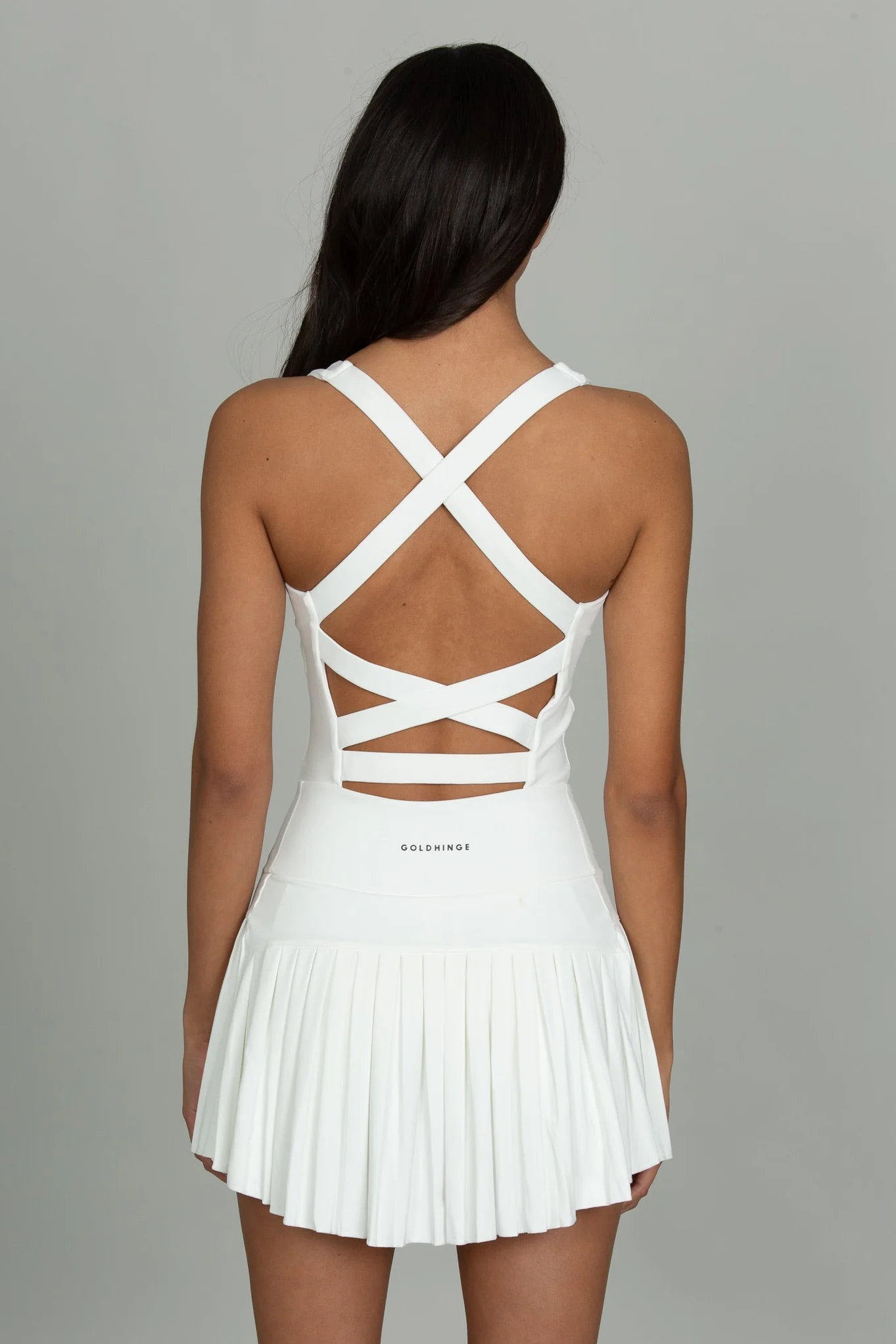Frost Criss Cross Back Pleated Tennis Dress - Image 3