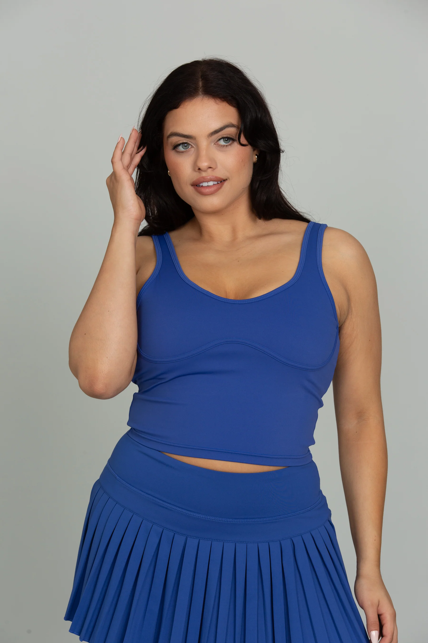 Mediterranean Blue Lined Mid Length Bra Top - Image 7