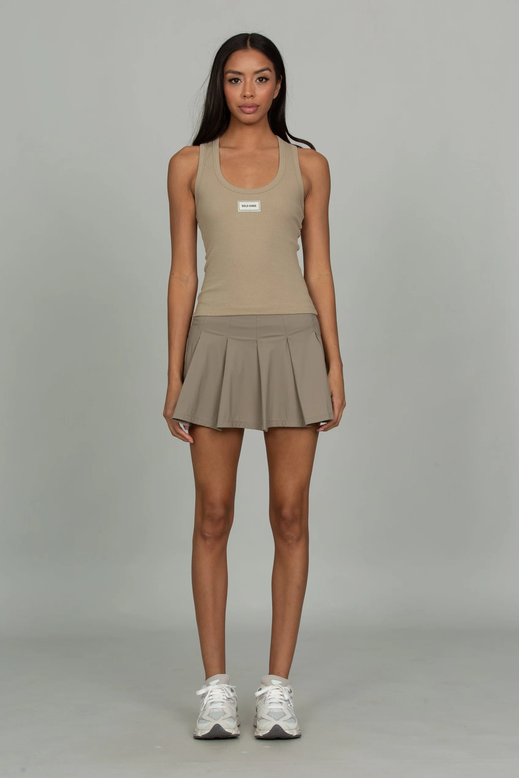 Pale Travertine Ribbed Cotton Tank - Image 6